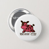 Lactose Vrij Roze Koe Ronde Button 5,7 Cm (Voorkant /achterkant)