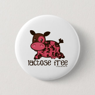 Lactose Vrij Roze Koe Ronde Button 5,7 Cm