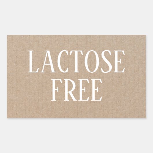 Lactosevrij allergie veilig culinair rechthoekige sticker (Voorkant)