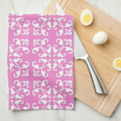 Lactylus - wit boven orchidee roze theedoek (Quarter Fold)