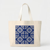 Lactylus - wit over lapis blauw grote tote bag (Voorkant)