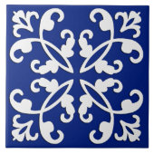 Lactylus - wit over lapis blauw tegeltje (Voorkant)