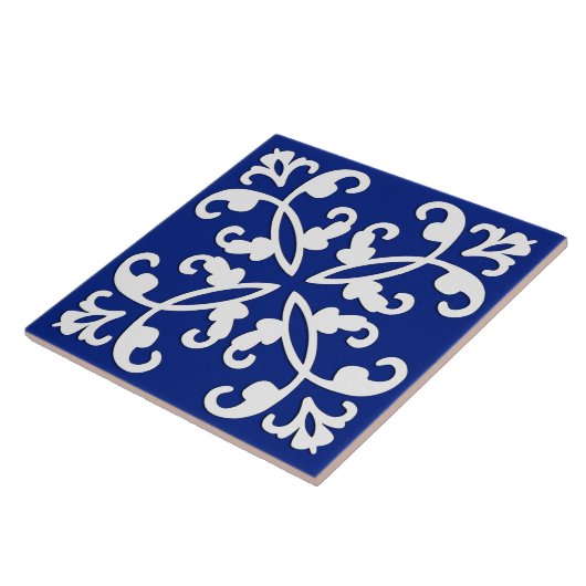 Lactylus - wit over lapis blauw tegeltje (Zijkant)