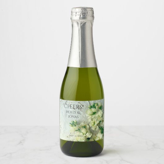  lacunes met witte leugenaars sparkling wijnetiket (Voorkant)