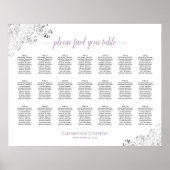 Lacy 21 Table Wedding Seating Chart White Lavender Poster (Voorkant)