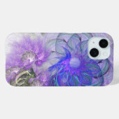 Lacy Abstract Flowers Paarse Blue Digital Art Case-Mate iPhone Case (Achterkant (horizontaal))
