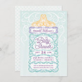 Lacy Baby Bottle Gender Neutral Shower Kaart (Voorkant / Achterkant)