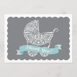 Lacy Baby Carriage Bedankbriefje Bedankkaart