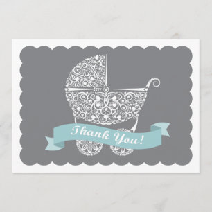 Lacy Baby Carriage Bedankbriefje Bedankkaart