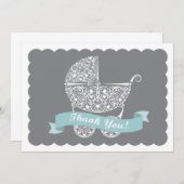 Lacy Baby Carriage Dank je wel Bedankkaart (Voorkant / Achterkant)