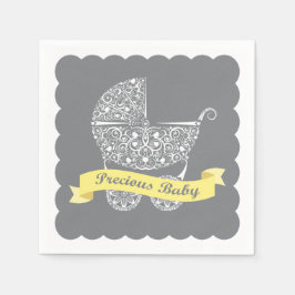 Lacy Baby Carriage Sjaal Geel & Grijs Servet