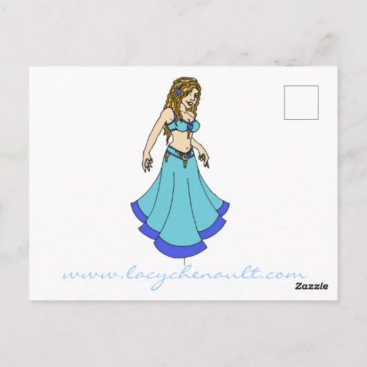 Lacy Belly Dancer Briefkaart (Achterkant)