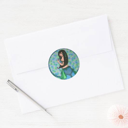 Lacy Belly Dancer Ronde Sticker (Envelop)