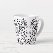 Lacy Black Doodle Latte Mok (Rechterhoek)