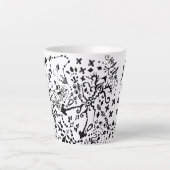 Lacy Black Doodle Latte Mok (Voorkant)