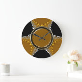 Lacy Black & Golden Fractal Satin Wall Clock Grote Klok (Huis)