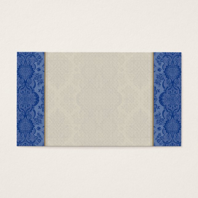 Lacy  Bloemen in Medium Blauw Visitekaartje (Voorkant)