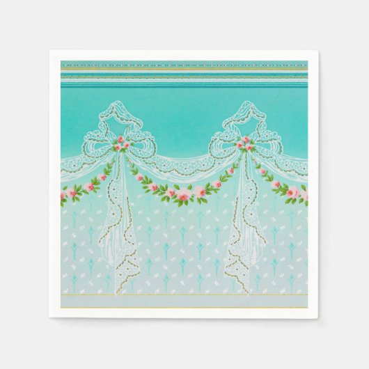 Lacy Bowknots Pendents Rozen Bruiloft Servet (Voorkant)