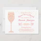 Lacy Champagne Vrijgezellenfeest Brunch Uitnodigin Kaart (Voorkant)