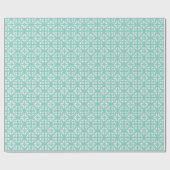Lacy-cutwork, wit over zeemaand groen cadeaupapier (Vlak)