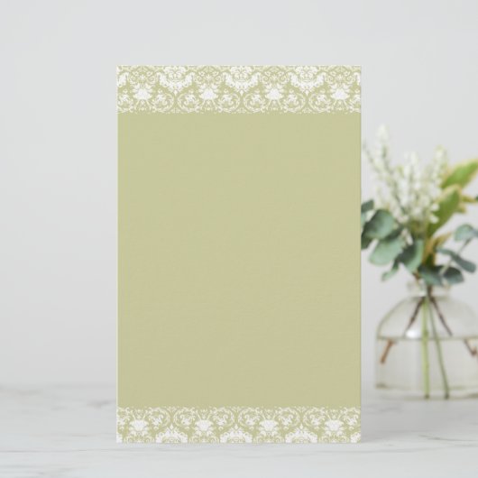 Lacy Damask Border Briefpapier (Staand voorkant)