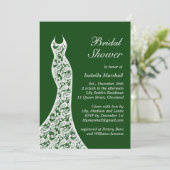 Lacy Emerald Green Bridal Shower Kaart (Staand voorkant)
