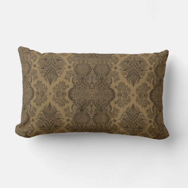 Lacy  Floral in Brown Kussen (Voorkant)