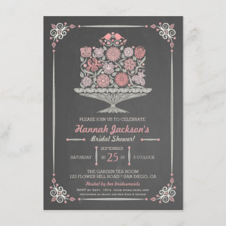 Lacy Flower Cake Bridal Shower Invitation II Kaart