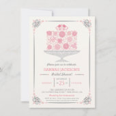 Lacy Flower Cake Bridal Shower-uitnodiging Kaart (Voorkant)