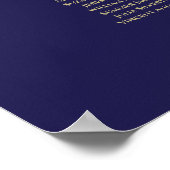 Lacy Gold 22-tafel-weddenschapskaarster Navy Blue Poster (Hoek)