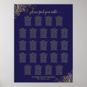 Lacy Gold 23 Tabelbruiloft, marineblauw Poster (Voorkant)