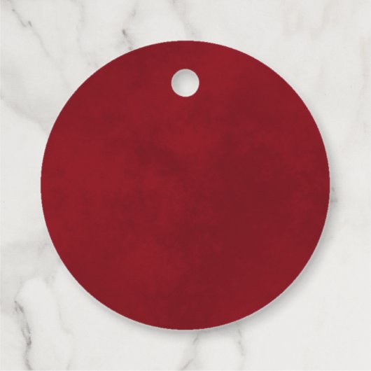 Lacy Gold Border Elegant Crimson Rode bruiloft Bedankjes Labels (Achterkant)