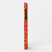 Lacy Gold Colour Circular Design op rood Case-Mate iPhone Case (Achterkant/links)