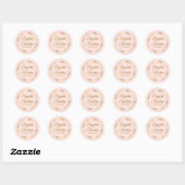 Lacy Gold Filigree Elegant Blush Pink Wedding Ronde Sticker (Vel)