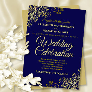 Lacy Gold Filigree op marinevlek Kaart