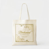 Lacy Gold Frills Elegant Bridesmaid Weddenschap Tote Bag (Voorkant)