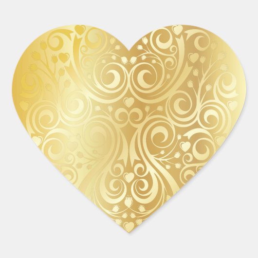 Lacy Gold Hart Sticker (Voorkant)