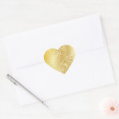 Lacy Gold Heart Sticker (Envelop)