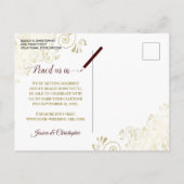Lacy Gold op Auburn Wedding Save the Date Photo Aankondigingskaart (Achterkant)