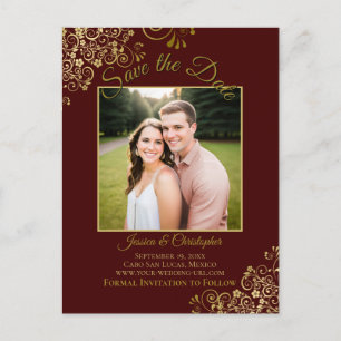 Lacy Gold op Auburn Wedding Save the Date Photo Aankondigingskaart