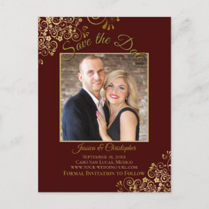 Lacy Gold op Auburn Wedding Save the Date Photo Aankondigingskaart