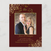 Lacy Gold op Auburn Wedding Save the Date Photo Aankondigingskaart (Voorkant)