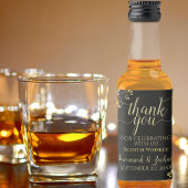 Lacy Gold op Black Weddenschap Hartelijk dank Likeurfles Etiket