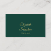 Lacy Gold op Emerald Green Wedding Escort Kaart Plaatskaartje (Achterkant)