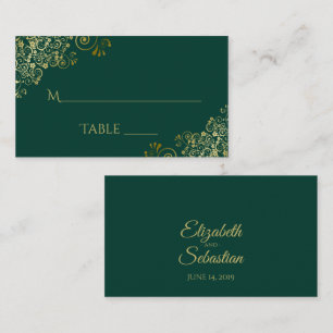 Lacy Gold op Emerald Green Wedding Escort Kaart Plaatskaartje