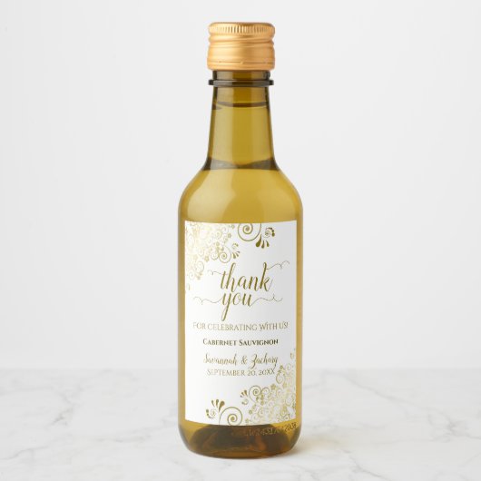 Lacy Gold op het witte huwelijk Hartelijk dank Wijn Etiket (Voorkant)
