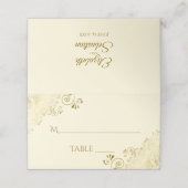 Lacy Gold op Ivory Cream Elegant Wedding Write-In Plaatskaartje (Buitenkant ongevouwen)