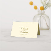Lacy Gold op Ivory Cream Elegant Wedding Write-In Plaatskaartje (Achterkant)