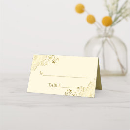 Lacy Gold op Ivory Cream Elegant Wedding Write-In Plaatskaartje