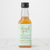 Lacy Gold op Mint Green Wedding Bedankt Mini Likeurfles Etiket (Voorkant)